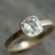 Yellow Gold Engagement Ring, Forever Brilliant Moissanite Engagement Ring, Ethical Wedding , Non diamond Alternative