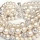 Ivory Pearl Bridal Bracelet, Wedding Jewelry Bracelet, Statement Bridal Cuff Bracelet, Gatsby Bridal Jewellery