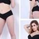 Black Solid Color Middle Waist Plus Size Womens Bikini Suit With Fold Adornment Lidyy1605202060