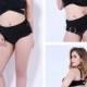 Black Solid Color High Waist Plus Size Womens Bikini Suit With Bandage Adornment Lidyy1605202054