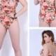 Pink Colorful Flower Print One-Piece Womens Plus Size Swimsuit Lidyy1605202050