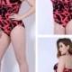 Red Colorful Pieces Print Plus Size Womens Swimsuit Lidyy1605202048