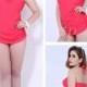 Red Solid Color One-Piece Womens Swimsuit Lidyy1605202044