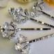 BRIDAL jewelry - hairpins, vintage style, wedding hair jewelry, bridal ACCESSORIES Rhinestone set of 4,