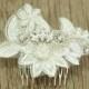 lace hair comb, vintage Ivory head piece, Fascinator bridal hair comb ,wedding hair accessories ,sparkle ,Rhinestones