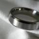 Titanium Ring, Wedding Band, Narrow Beveled Edges