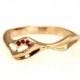 Unique 14kt Rose gold. Set Natural Ruby. engagement ring promise ring rose gold.  RG-1109