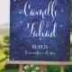 Watercolor Wedding Welcome Sign, Starry Sky Wedding Sign, Navy Wedding Sign available as wood sign, canvas sign- The Zoe Set