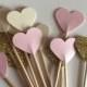 Perfect pink cream pastel and glitter cupcake toppers, flags. Romantic Rustic Wedding shower