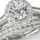 1.50 Carat Forever One Moissanite & Diamond Wedding Set, Antique - Vintage - Bridal Set - 14k Gold - Ring Sets For Women