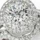 2 Carat Forever One Moissanite & Diamond Halo Wedding Set - Bridal Set For Women - Engagement Rings - 1 Carat Center - Mother's Day