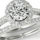 Moissanite Wedding Sets - Forever One Moissanite & Diamond Wedding Set - Engagement Rings for Women - Bridal Set - Moissanite Engagement Rings - Wedding Sets