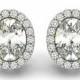 Michael Raven Jewelry - 2 carat Oval Forever One Moissanite & Diamond Halo Stud Earrings - Moissanite Earrings
