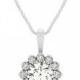 2 Carat Forever One Moissanite & Diamond Halo Flower Pendant Necklace - Raven Fine Jewelers - Moissanite Jewelry - Wedding