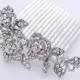 Crystal Hair Comb Bridal Hairpiece Gatsby Old Hollywood Wedding Jewelry Accessory Rhinestone Silver Hair Comb for Bride