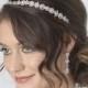 Vintage Antique Silver Bridal Headband, Art Deco Embellished Headband for Bride, Jeweled Wedding Headband 3158