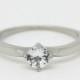 Genuine White Moissanite solitaire ring available in Titanium or white gold - engagement ring - wedding ring