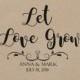 Wedding Stamp Let Love Grow Personalized Wedding Stamp Self Inking