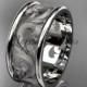 Platinum leaf engagement ring, wedding band ADLR121G