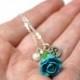 Rosebud Infinity Necklace Turquoise rose Necklace, Flower Jewelry, Infinity Necklace, Charm, Bridesmaid Necklace, Turquoise Jewelry