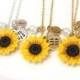 Yellow Sunflower, Lil Sis, Mid Sis & Big Sis Necklace, Gift for Sisters, Personalized Necklace, Custom Gift, Initial Necklace, Sister Gift