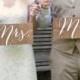 Mr And Mrs Chair Signs - Without Laurels - Wooden Wedding Signs - Wood