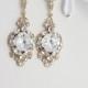 Gold Crystal Bridal Earrings Clear Crystal Rhinestone Wedding Earrings ESTELLA