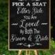 50% SALE Printable Wedding Sign Pick a Seat, Chalkboard Wedding Sign, Seating sign printable chalkboard. Pick a seat chalkboard seating sign