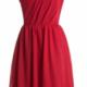 Ruched One Shoulder Red Sleeveless Short Length