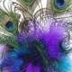 Feather Cake Topper with Peacock or your choice of feathers and colors for your Wedding, Birthday, Shower or any Special occasion cake