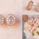 Rose Gold Stud Earrings, Bridal Earrings, Crystal Stud Earrings, Bridesmaid jewelry, Wedding Jewellery,  Christine Stud Earrings