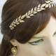 Gold Bridal Head Piece, Vine Pearl Hair Piece, Vintage Wedding Crown, Wedding Hair Jewelry, Gold Pearl Tiara