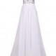 Floor Length White Crystal Beach Wedding Dress