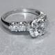 Antique Vintage Retro 1940's 14K White Gold Old European Cut Diamond Engagement Wedding Ring
