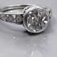 Antique Vintage Art Deco Platinum Old European Cut Diamond Engagement Ring Wedding Ring