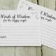 Words Of Wisdom Marriage Advice Cards - PRINTABLE, Instant download - Newlyweds Advice, Bridal Shower Card, Wedding Shower Game
