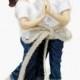 Casual Lasso Of Love Western Wedding Cake Topper Figurine - Custom Painted Hair Color Available - 18420W