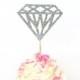Silver Glitter Diamond Cupcake Toppers - Birthdays, Parties, Weddings, Bachelorette, Baby Shower, Diamond Ring