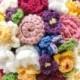 Keepsake Crochet Wedding Bouquet - Bright Spring Colors, Elopement, Alternative Bouquet, Eco Bouquet