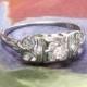 Art Deco 1930's .20ct Unique Old European Cut Diamond 18k Engagement Ring