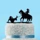 Cake topper for wedding ,cowboy cake topper,custom bride and groom with horse cake topper, funny wedding cake topper,rustic cake topper