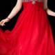 Chiffon Red Floor Length Ruched Sweetheart Crystals