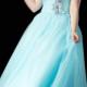 Ruched Chiffon Strapless Blue Floor Length Sleeveless