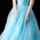 Sweetheart Blue Floor Length Tulle Crystals Sleeveless Ball Gown