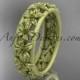 14kt yellow gold flower wedding ring, engagement ring, wedding band ADLR163G