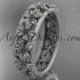 14kt white gold flower wedding ring, engagement ring, wedding band ADLR163G
