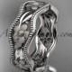 platinum flower wedding ring,engagement ring, wedding band. ADLR190G