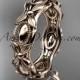 14kt rose gold leaf and vine wedding band,engagement ring ADLR152G