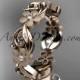 14kt rose gold diamond flower wedding ring, engagement ring, wedding band ADLR191B