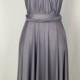 Lilac grey dress，Bridesmaid Dress , Infinity Dress,Knee Length Wrap Convertible Dress.Party dress-A11#
